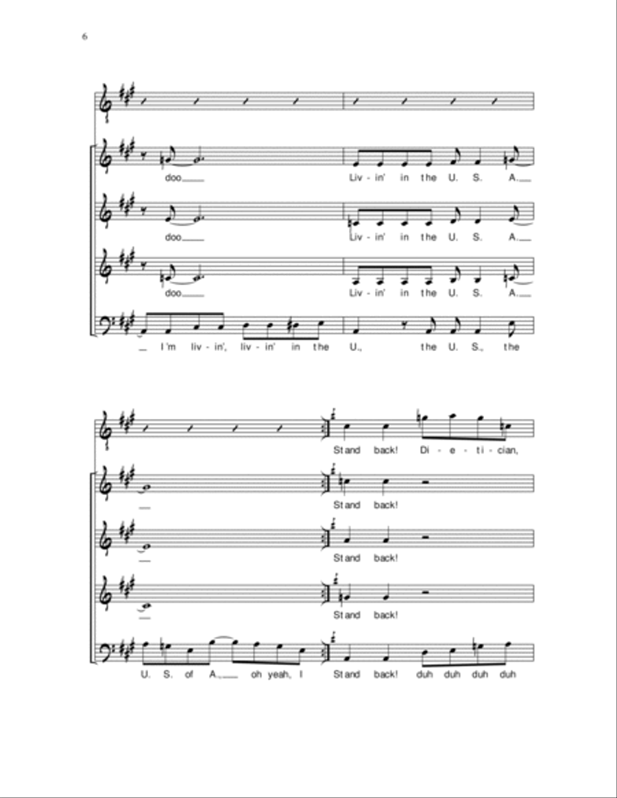 Living in the U.S.A. A Cappella scores gallery preview page 6