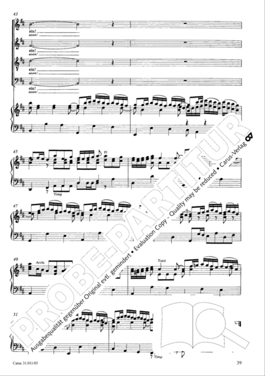 Lobet Gott in seinen Reichen (Himmelfahrtsoratorium) 4-Part scores gallery preview page 40
