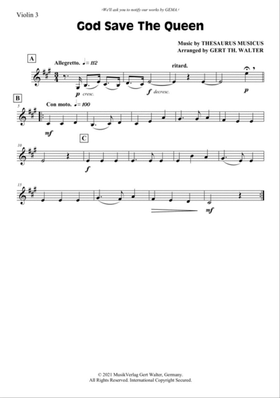 God Save The Queen String Orchestra scores gallery preview page 5