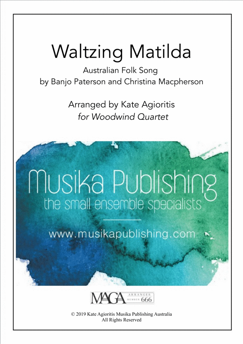 Waltzing Matilda - Jazz Arrangement for Woodwind Quartet image number null
