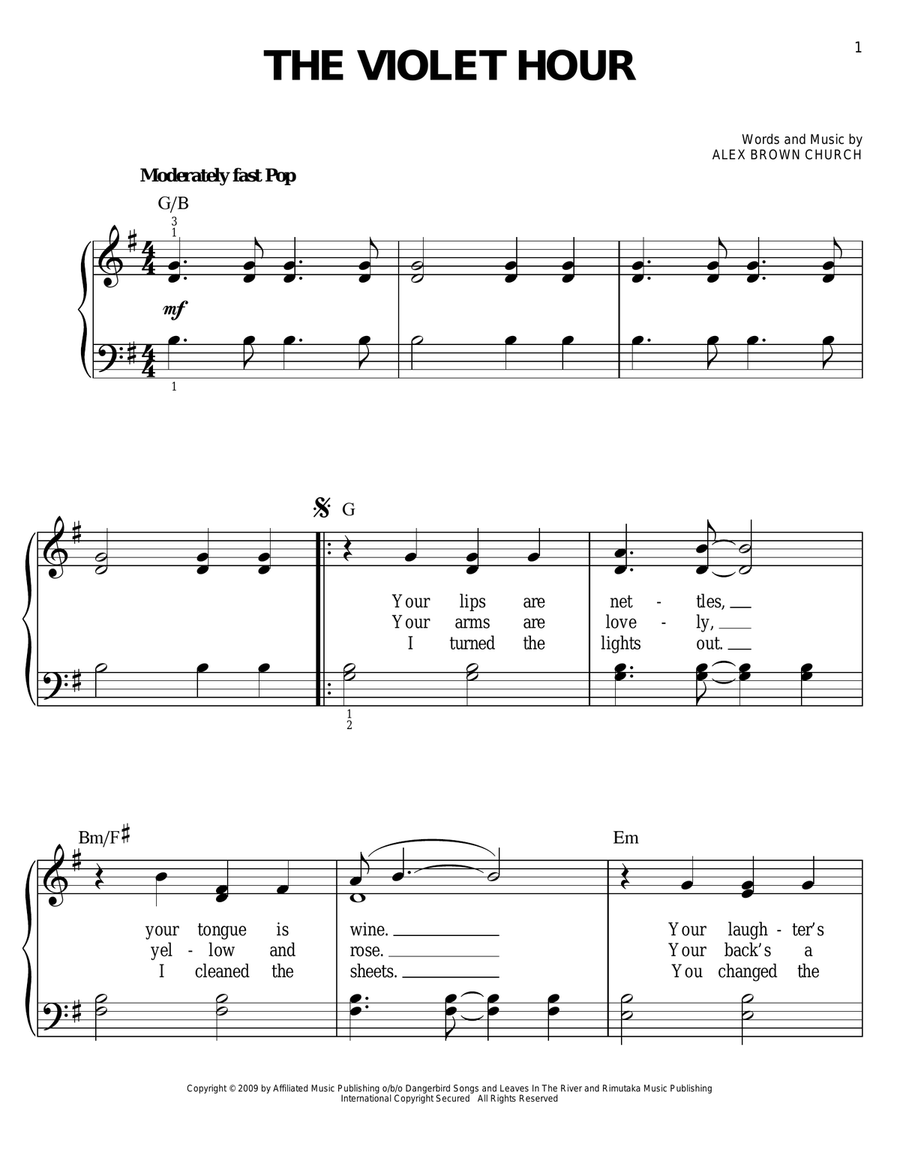 The Violet Hour Voice scores gallery preview page 1