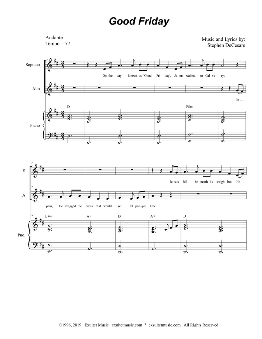 Good Friday (Duet for Soprano and Alto Solo) Alto Voice scores gallery preview page 1