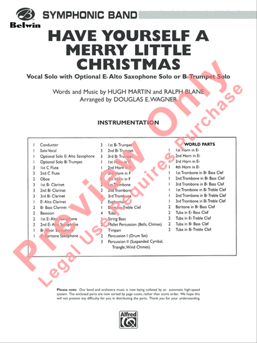 Have Yourself a Merry Little Christmas Concert Band scores gallery preview page 2