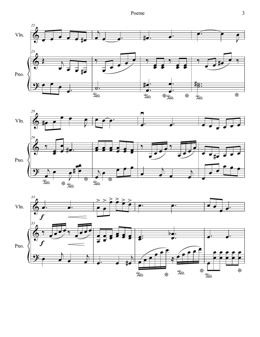 Poeme Violin Solo scores gallery preview page 3