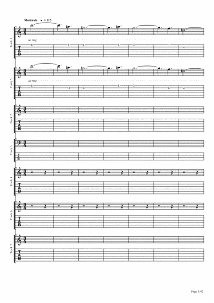 Echoes To Infinity Easy Piano scores gallery preview page 1