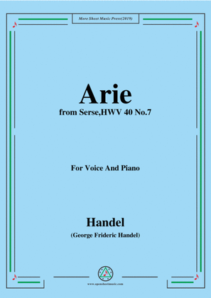 Book cover for Handel-Arie,from Serse HWV 40 No.7,for Voice&Piano