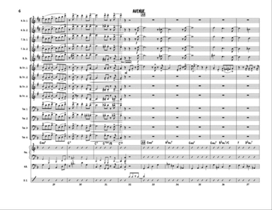 Avenue (Score) Jazz Ensemble scores gallery preview page 4