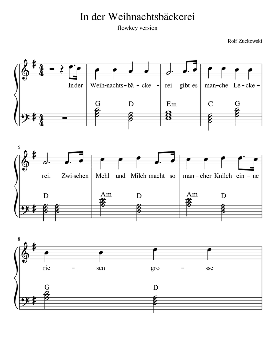 In Der Weihnachtsbaeckerei Piano Solo scores gallery preview page 1