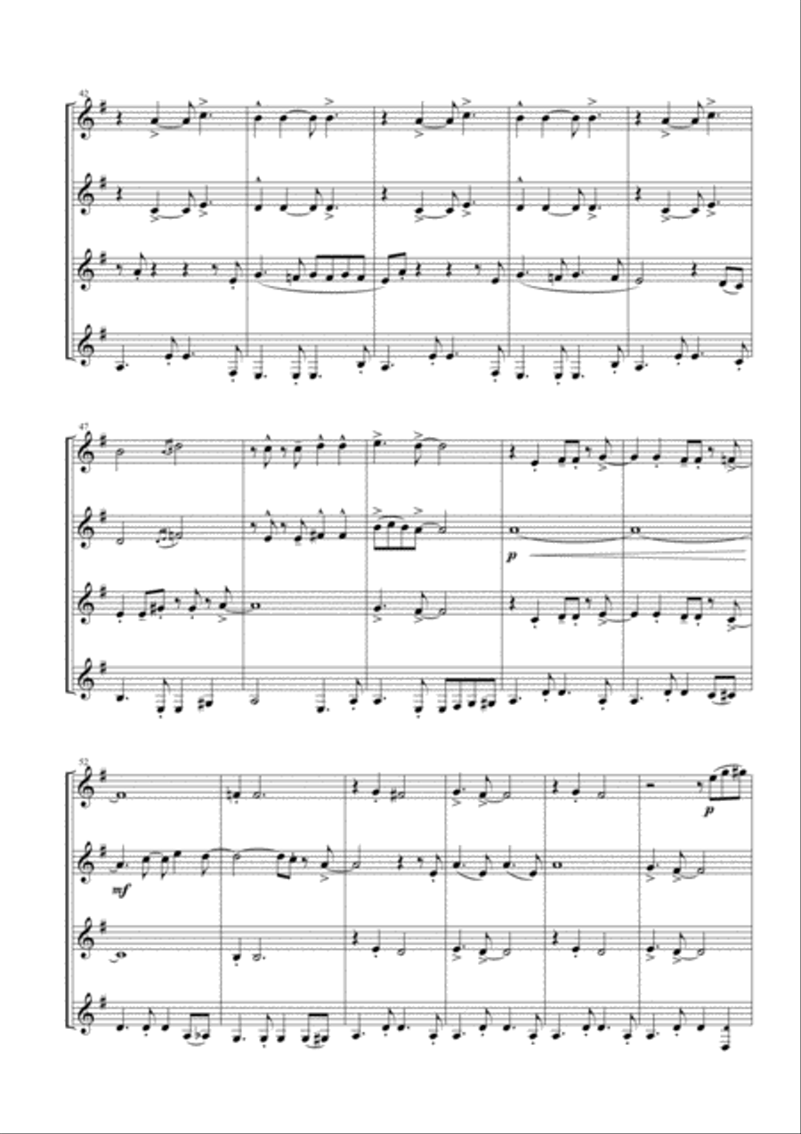 Mas Que Nada Woodwind Quartet scores gallery preview page 4