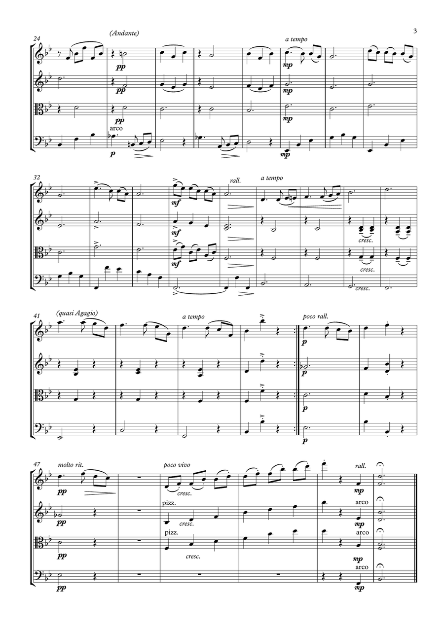 Valse Lente - String Quartet String Quartet scores gallery preview page 3