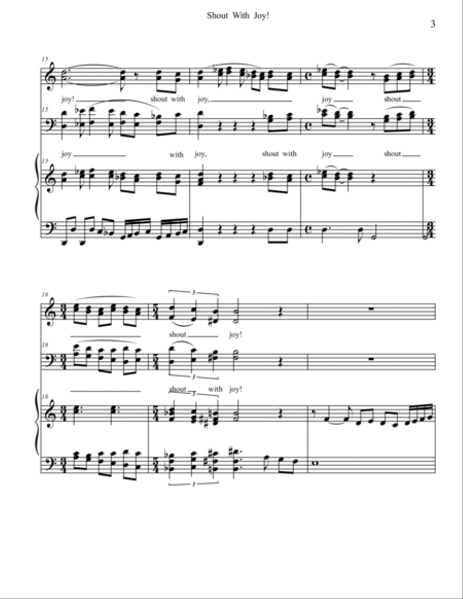 Shout With Joy! (Psalm 100) 4-Part scores gallery preview page 3