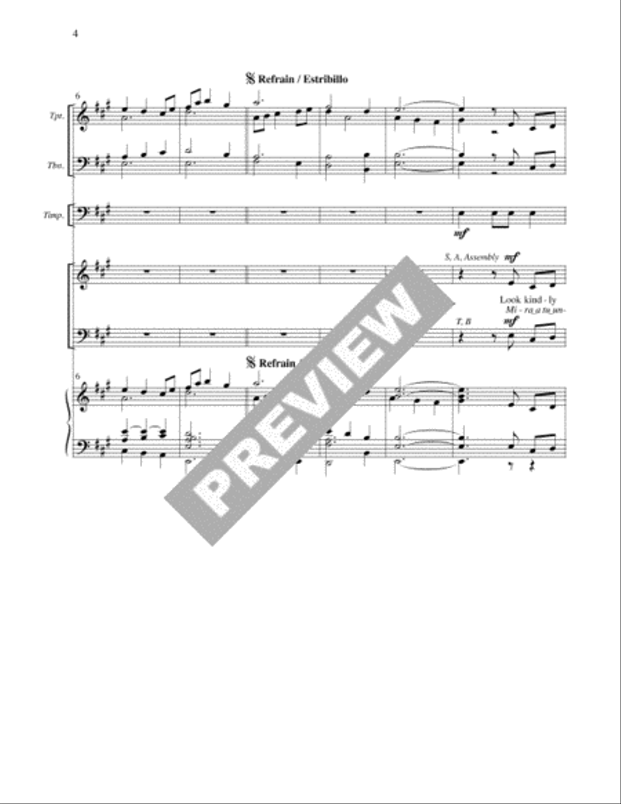 Look Kindly Now, O God, Our Shield / Mira a Tu Ungido, Tierno Dios - Full Score and Parts 4-Part scores gallery preview page 4