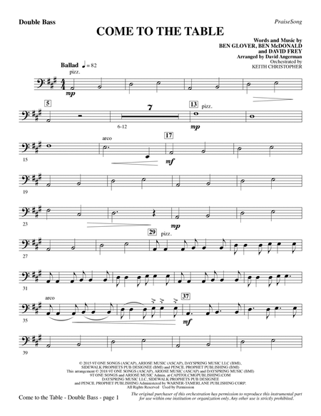 Come to the Table (arr. David Angerman) - Double Bass