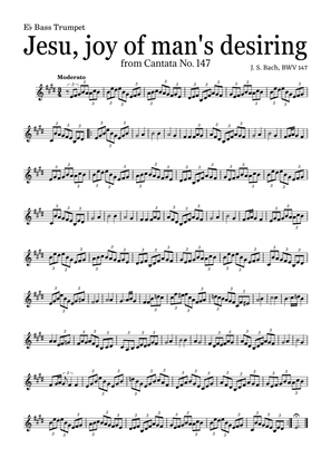 JESU, JOY OF MAN'S DESIRING by Bach - easy version for E♭ Bass Trumpet and piano with chords