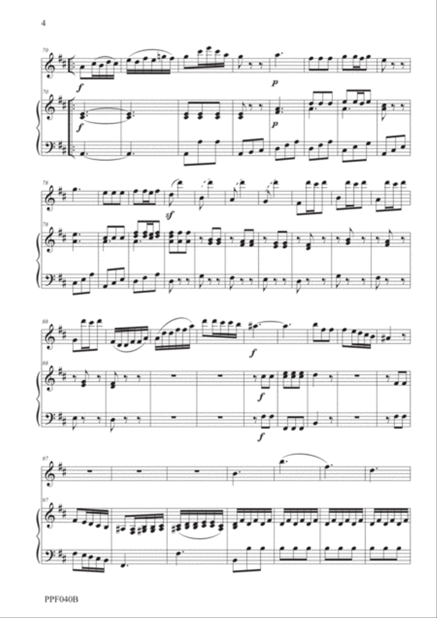 PAISIELLO SONATA IN D MAJOR Opus 23 no. 1 for flute & piano Flute Solo scores gallery preview page 4