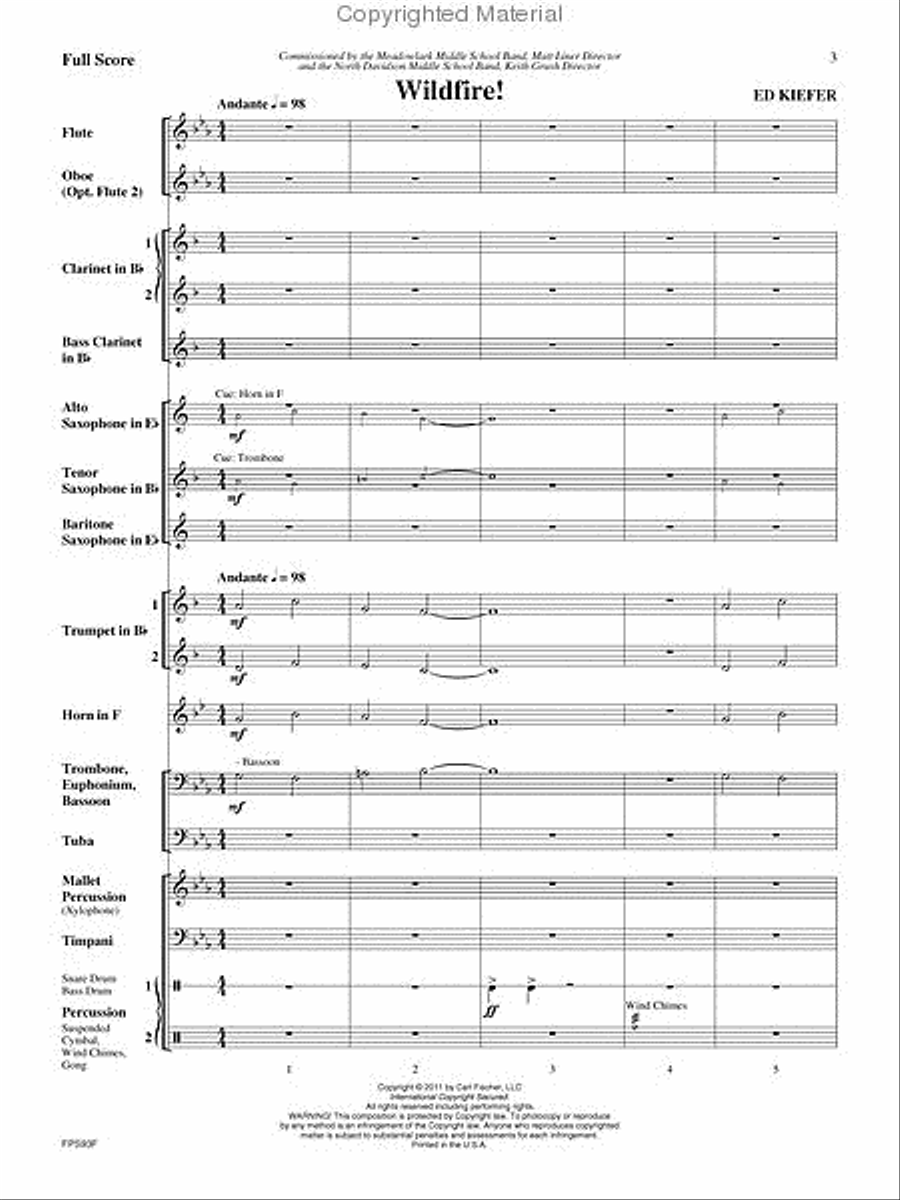 Wildfire! Wildfire! Concert Band scores gallery preview page 2