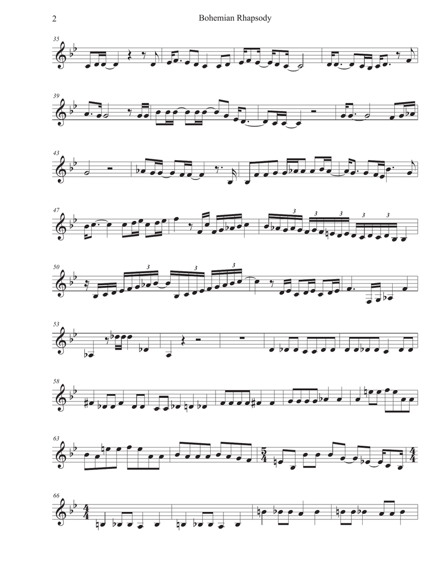Bohemian Rhapsody Bohemian Rhapsody Violin Solo scores gallery preview page 2