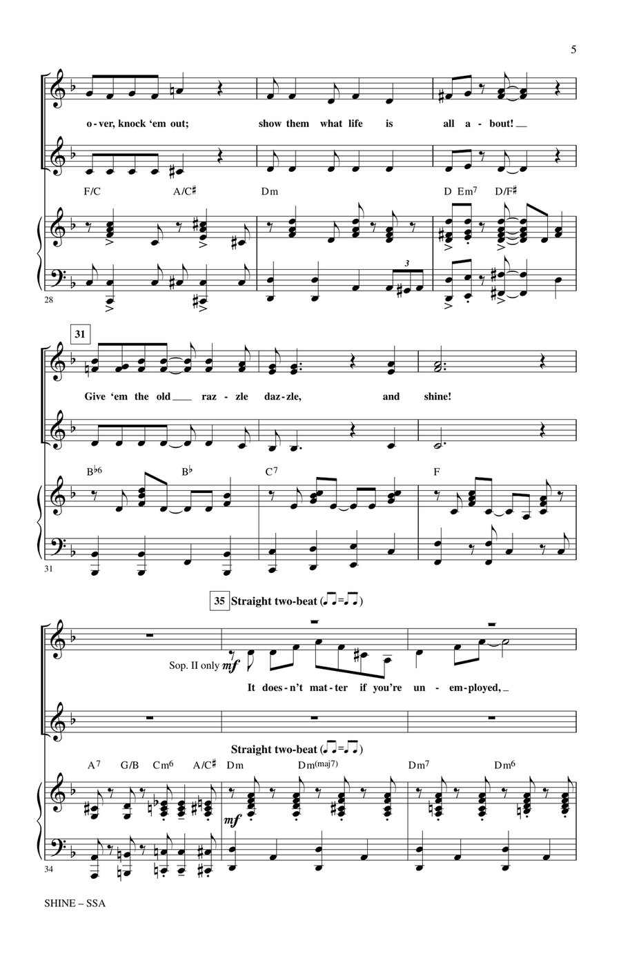 Shine (from Billy Elliot) (arr. Mark Brymer) SSA scores gallery preview page 4