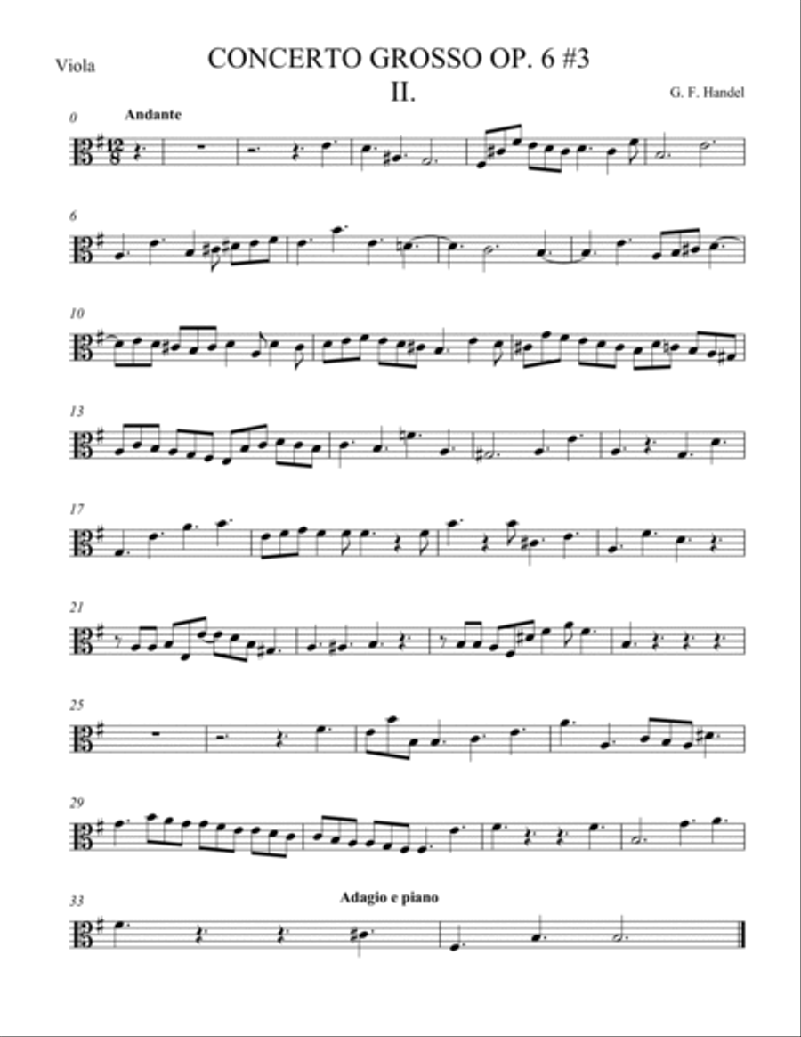 Concerto Grosso Op. 6 #3 Movement II String Orchestra scores gallery preview page 3