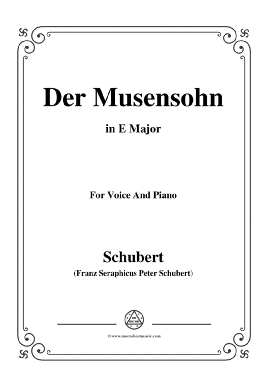 Schubert-Der Musensohn in E Major, for Voice and Piano image number null