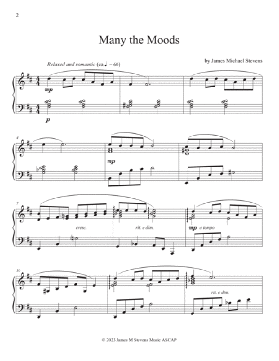 Many the Moods Piano Book Piano Solo scores gallery preview page 2