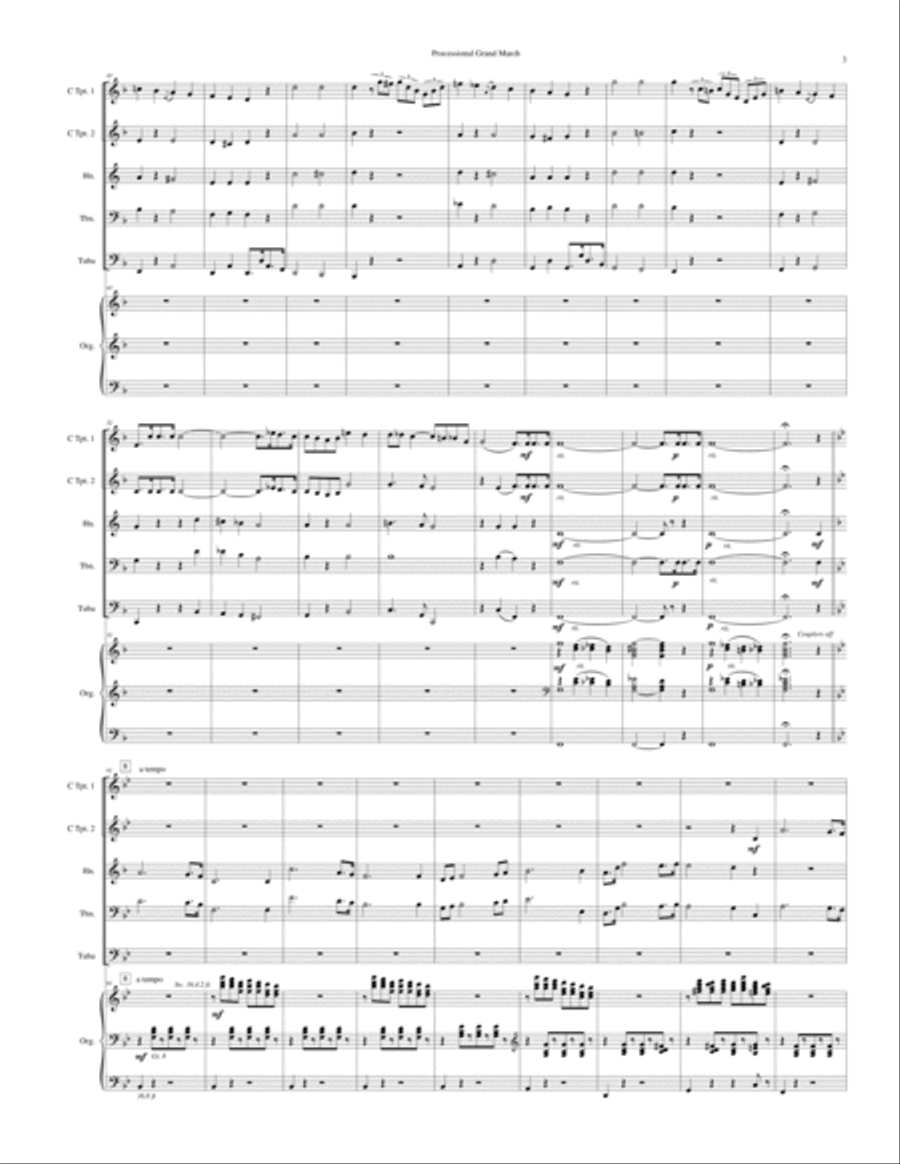 Processional Grand March, Op. 25 (for Organ and Brass Quintet) Brass Ensemble scores gallery preview page 4