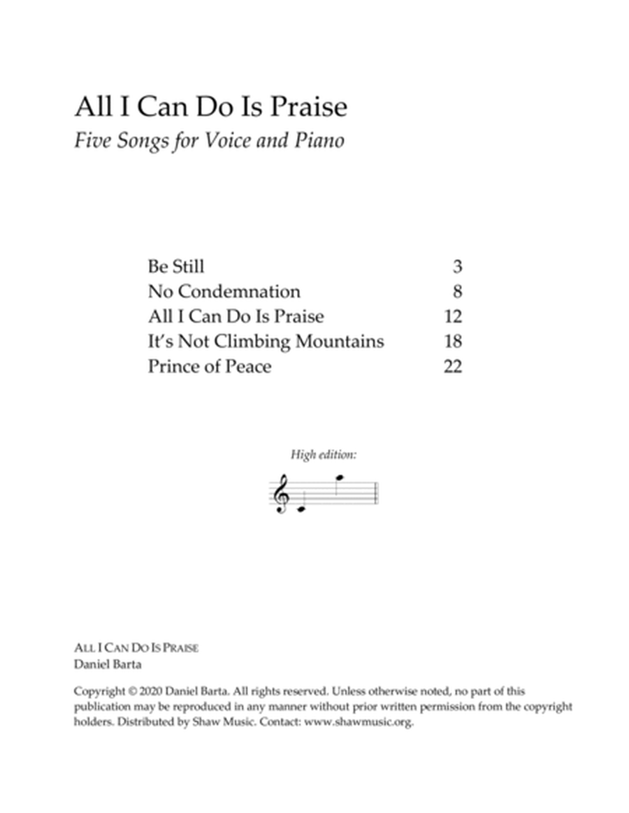 All I Can Do Is Praise - High edition image number null
