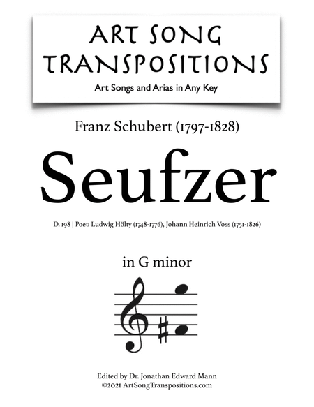 SCHUBERT: Seufzer, D. 198 (transposed to G minor)