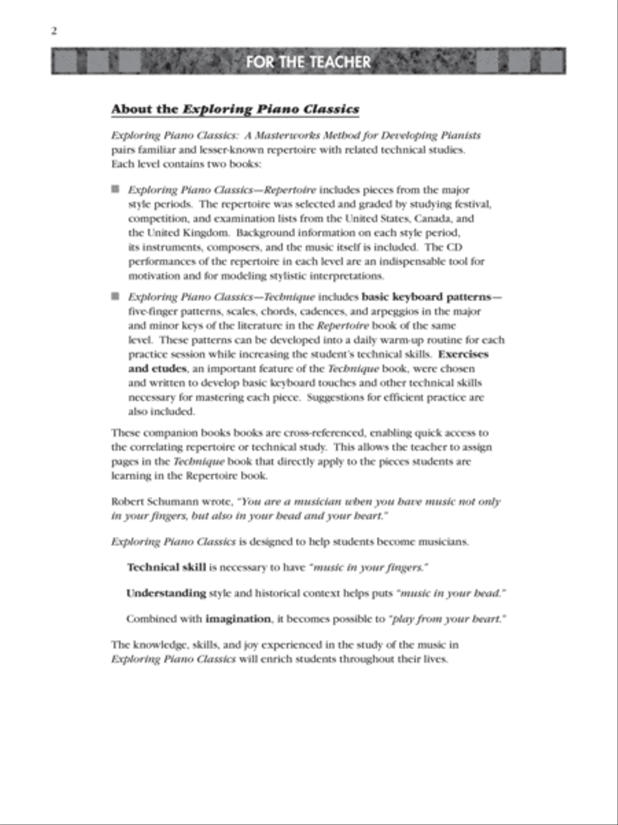 Exploring Piano Classics Repertoire Piano Solo scores gallery preview page 2