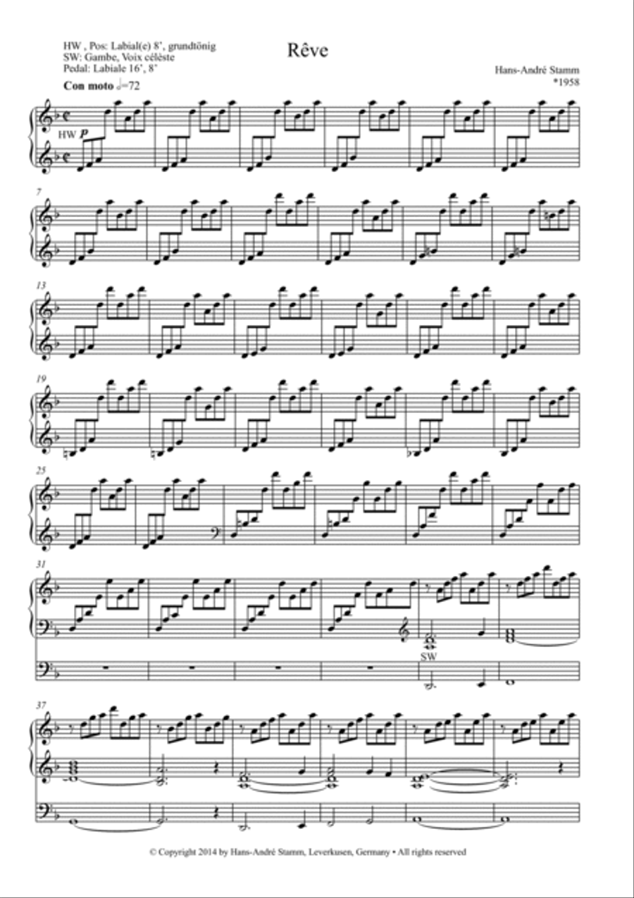 Rêve for organ Rêve for organ Organ Solo scores gallery preview page 3