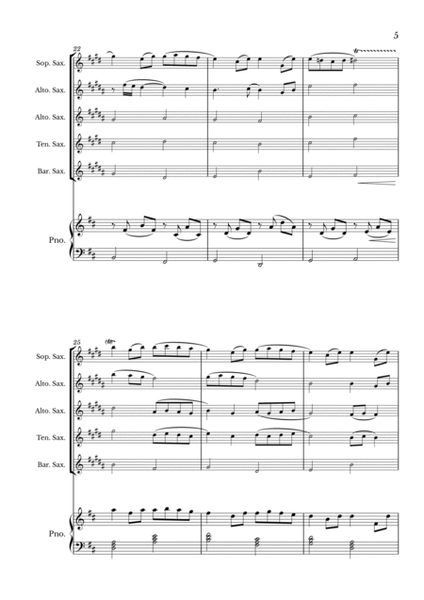 Canon in D for Saxophone Quintet and Piano image number null