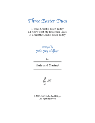 Book cover for Three Easter Duos for Flute and Clarinet