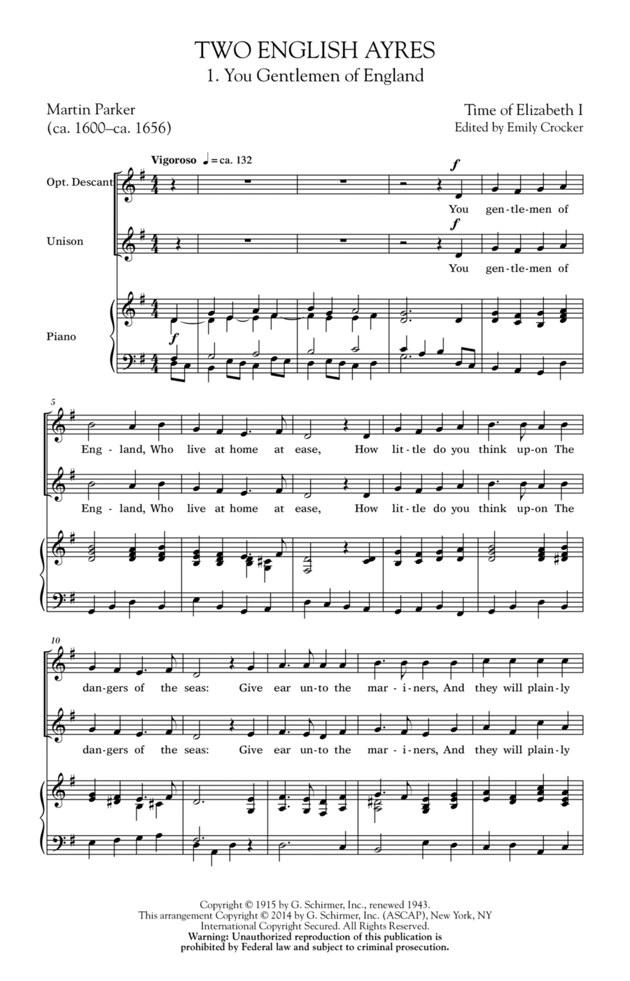 Two English Ayres 2-Part scores gallery preview page 1