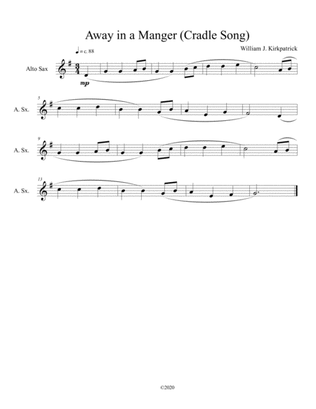 Away in a Manger (Cradle Song) for solo alto sax