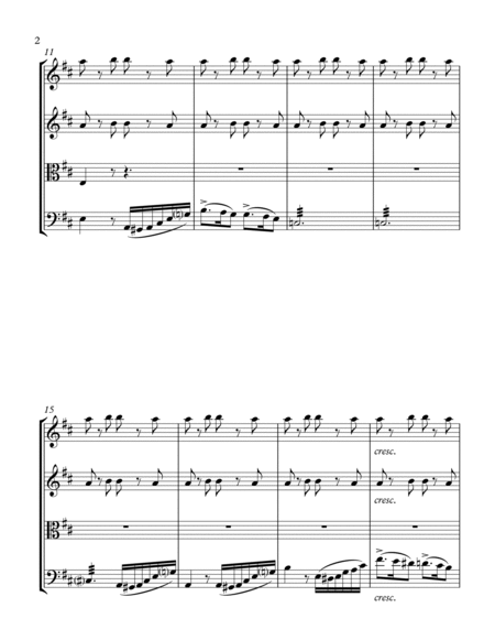 BARCAROLLE from Tales From Hoffmann, String Quartet, Intermediate Level for 2 violins, viola and cel image number null
