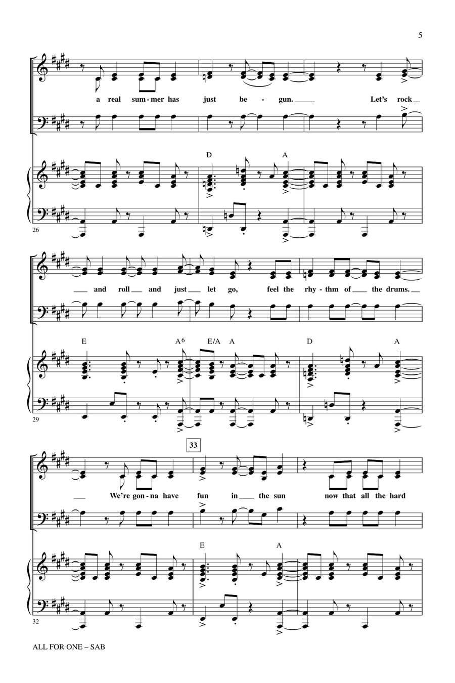 All For One (from High School Musical 2) 3-Part scores gallery preview page 4