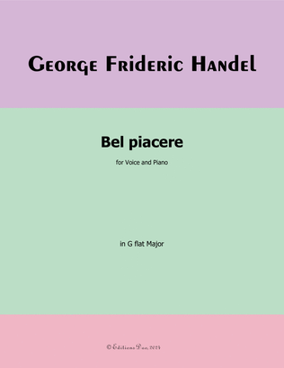 Book cover for Bel piacere,by Handel,in G flat Major