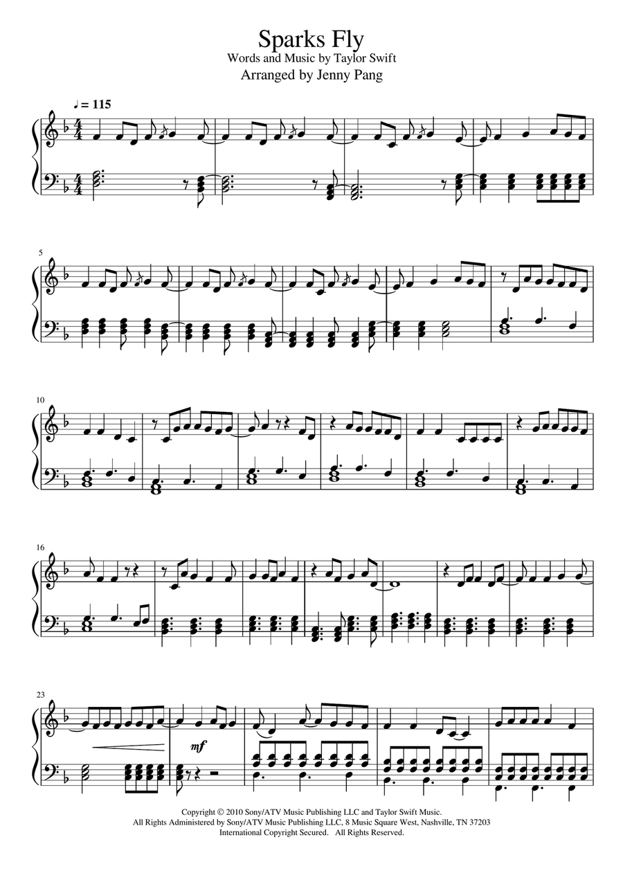 Sparks Fly Voice scores gallery preview page 1