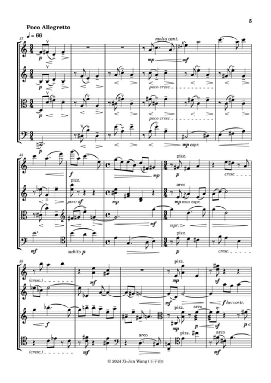 Echoes of the Mountain, Dance of the Spirit - for String Quartet String Quartet scores gallery preview page 5