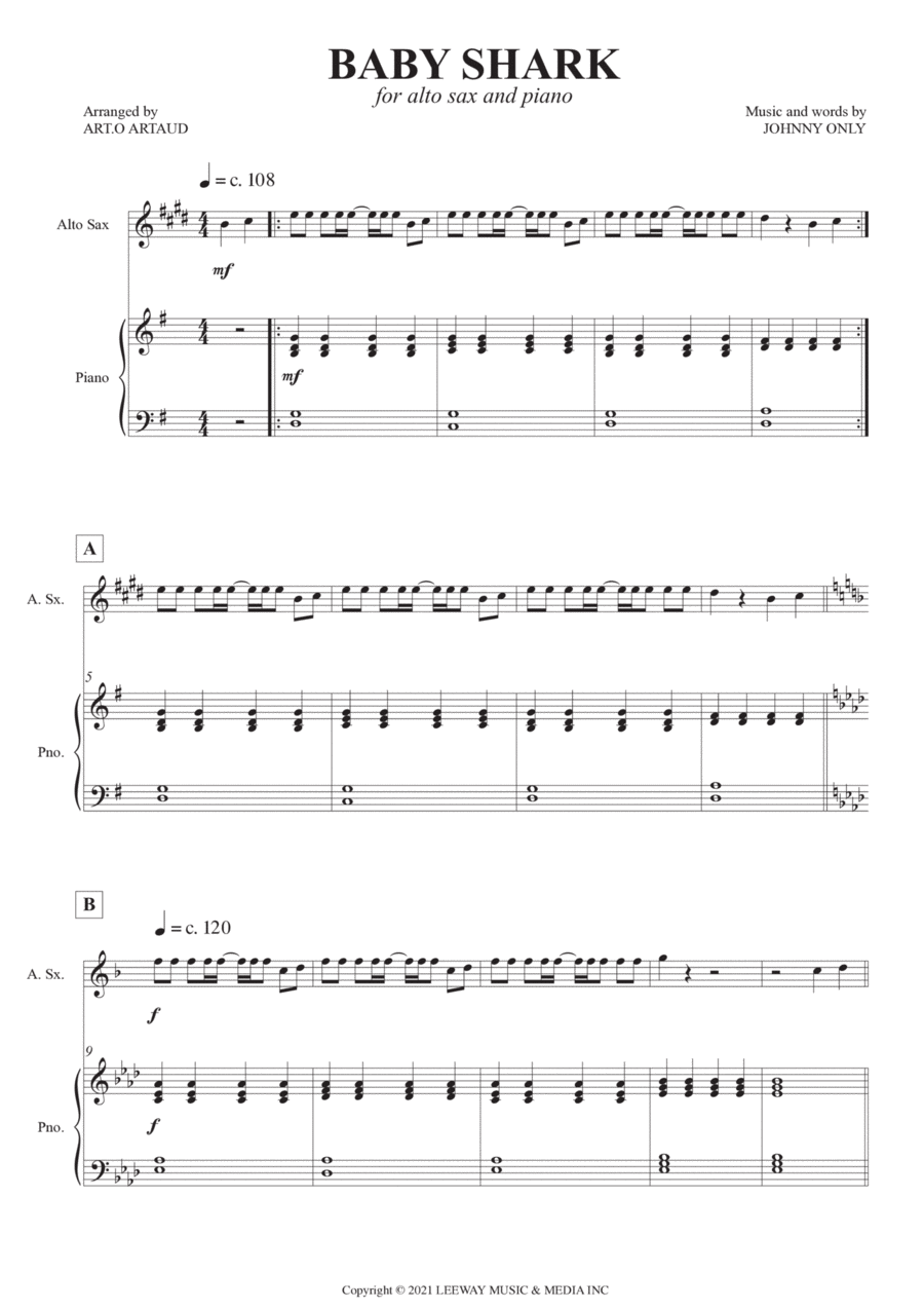 Baby Shark Baby Shark Chamber Music scores gallery preview page 1