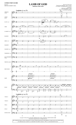 Book cover for Lamb Of God (Redeemer Of The World) - Score