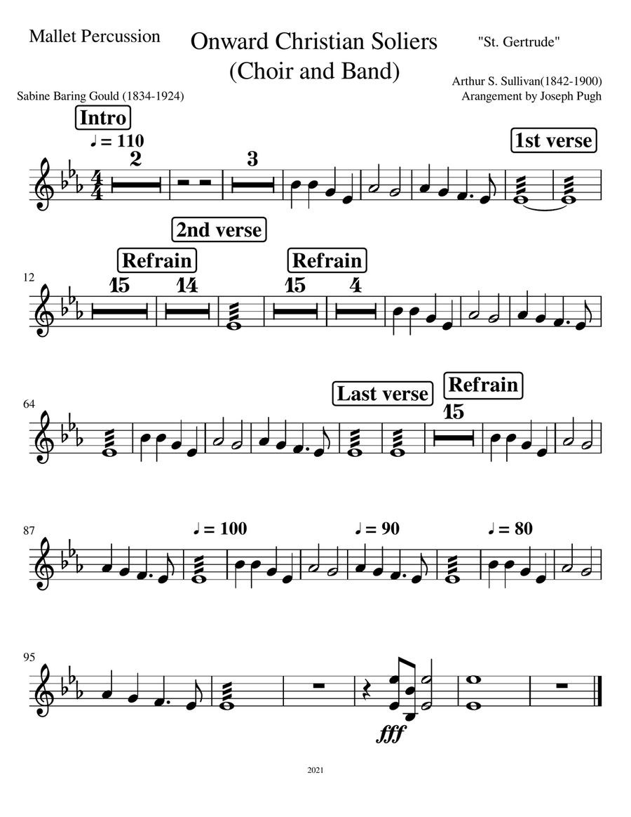 Onward Christian Soldiers (for Band and Choir) Concert Band scores gallery preview page 2