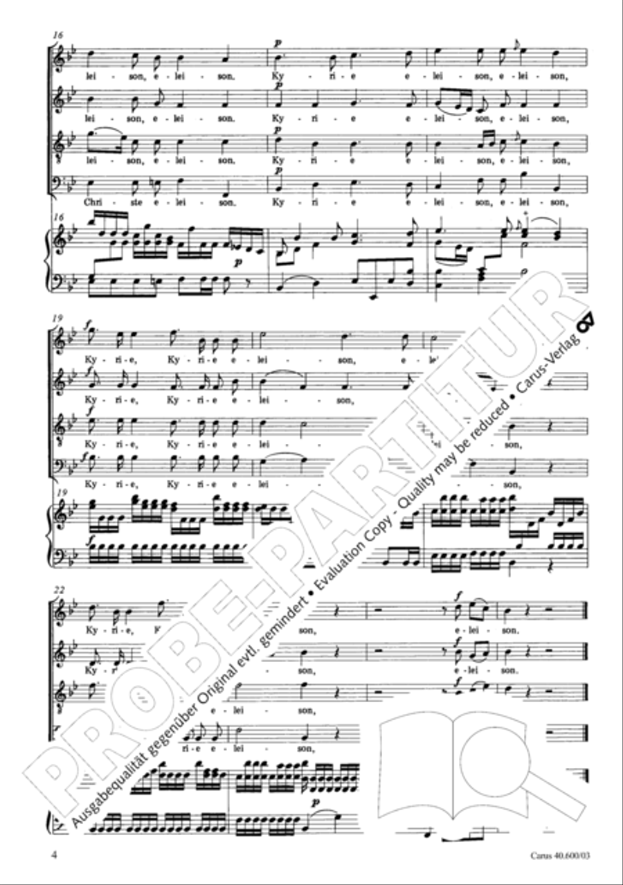 Missa brevis Sti. Joannis de Deo (Kleine Orgelsolomesse) 4-Part scores gallery preview page 9