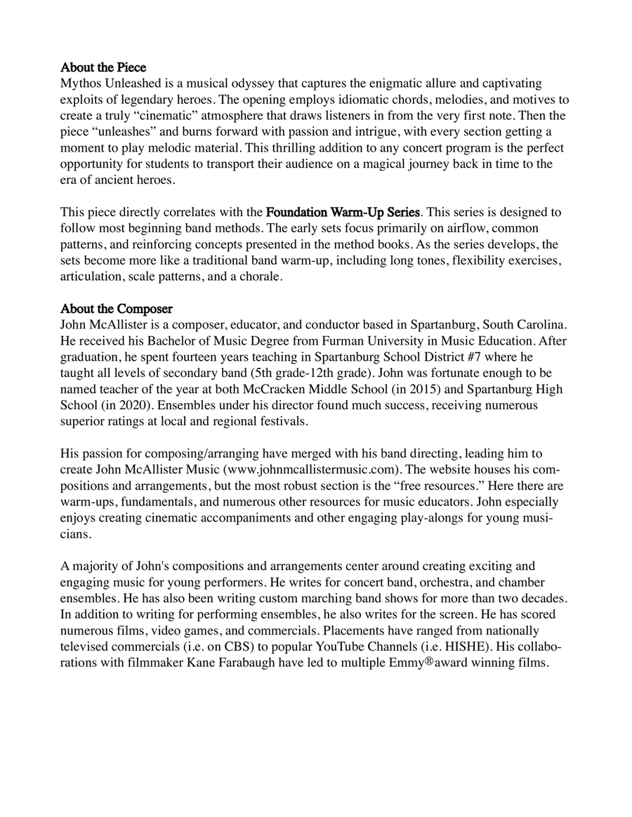Mythos Unleashed - for young concert band Concert Band scores gallery preview page 3
