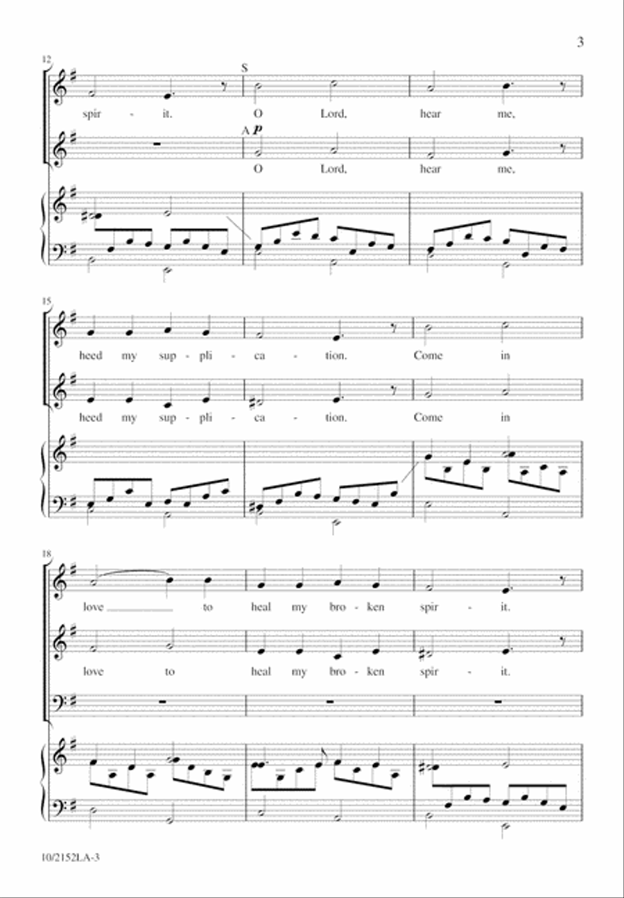 O Lord, Hear Me O Lord, Hear Me 3-Part scores gallery preview page 4