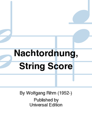 Book cover for Nachtordnung, String Score