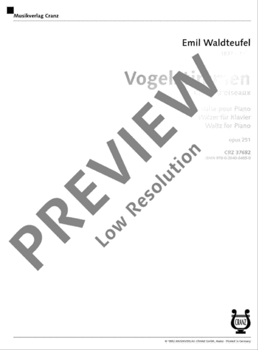 Vogelstimmen Piano Solo scores gallery preview page 2