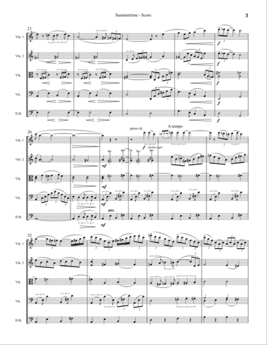 Summertime Summertime String Orchestra scores gallery preview page 3
