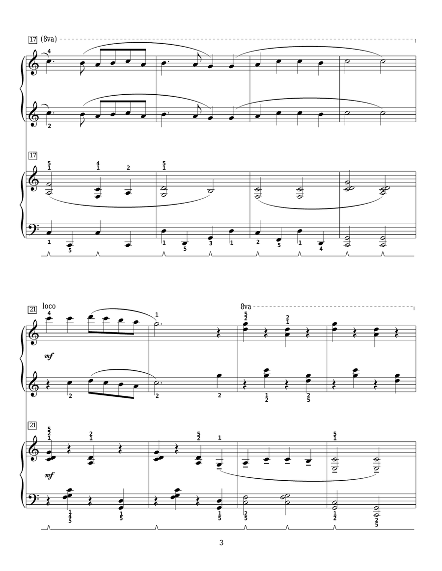 Ding Dong! Merrily On High! Piano Duet scores gallery preview page 3