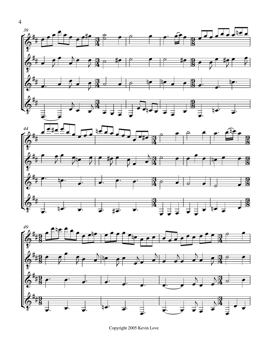 Jesu, Joy of Man's Desiring (Guitar Quartet) - Score and Parts Guitar Ensemble scores gallery preview page 4
